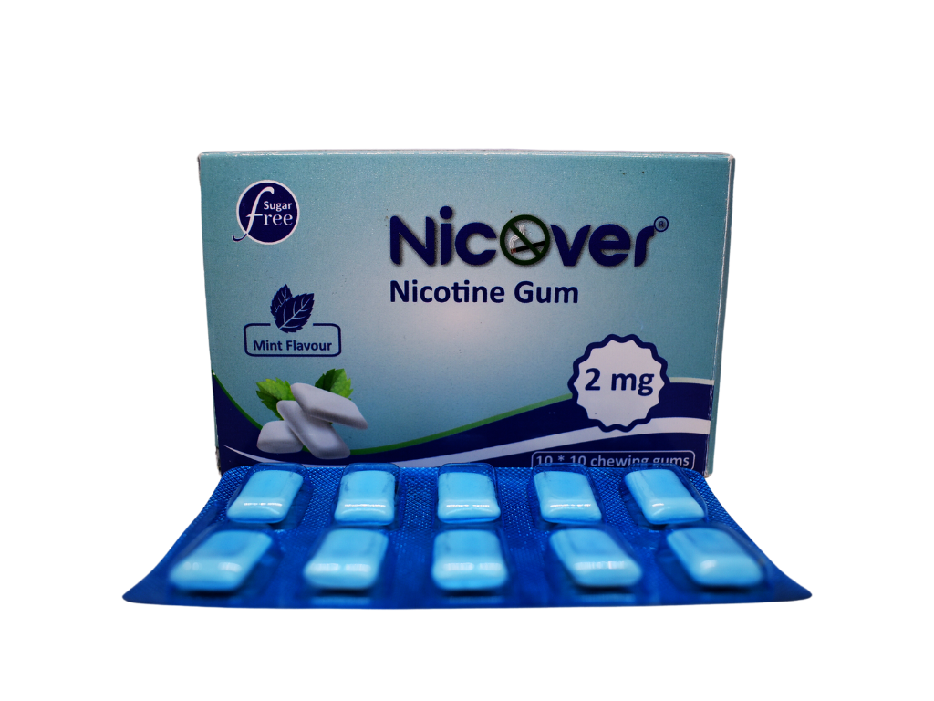 Nicover Nicotine Gum 2mg | Mint Flavour Sugar Free Soft Chew | Pack of 100 gums | Helps to Quit Smoking