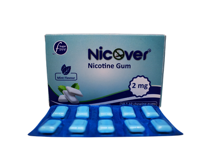 Nicover Nicotine Gum 2mg | Mint Flavour Sugar Free Soft Chew | Pack of 100 gums | Helps to Quit Smoking